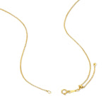 The back of a Skylight Necklace in yellow gold vermeil on a white background. 