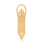 A Balance Crystal Charm in Citrine on a white background. 