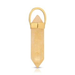 A Balance Crystal Charm in Citrine on a white background.