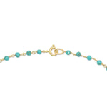 The clasp closure of the Bluebell Bouquet Necklace on a white background. 