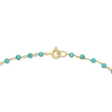 The clasp closure of the Bluebell Bouquet Necklace on a white background. 