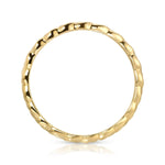 A Braided Ring in yellow gold on a white background.