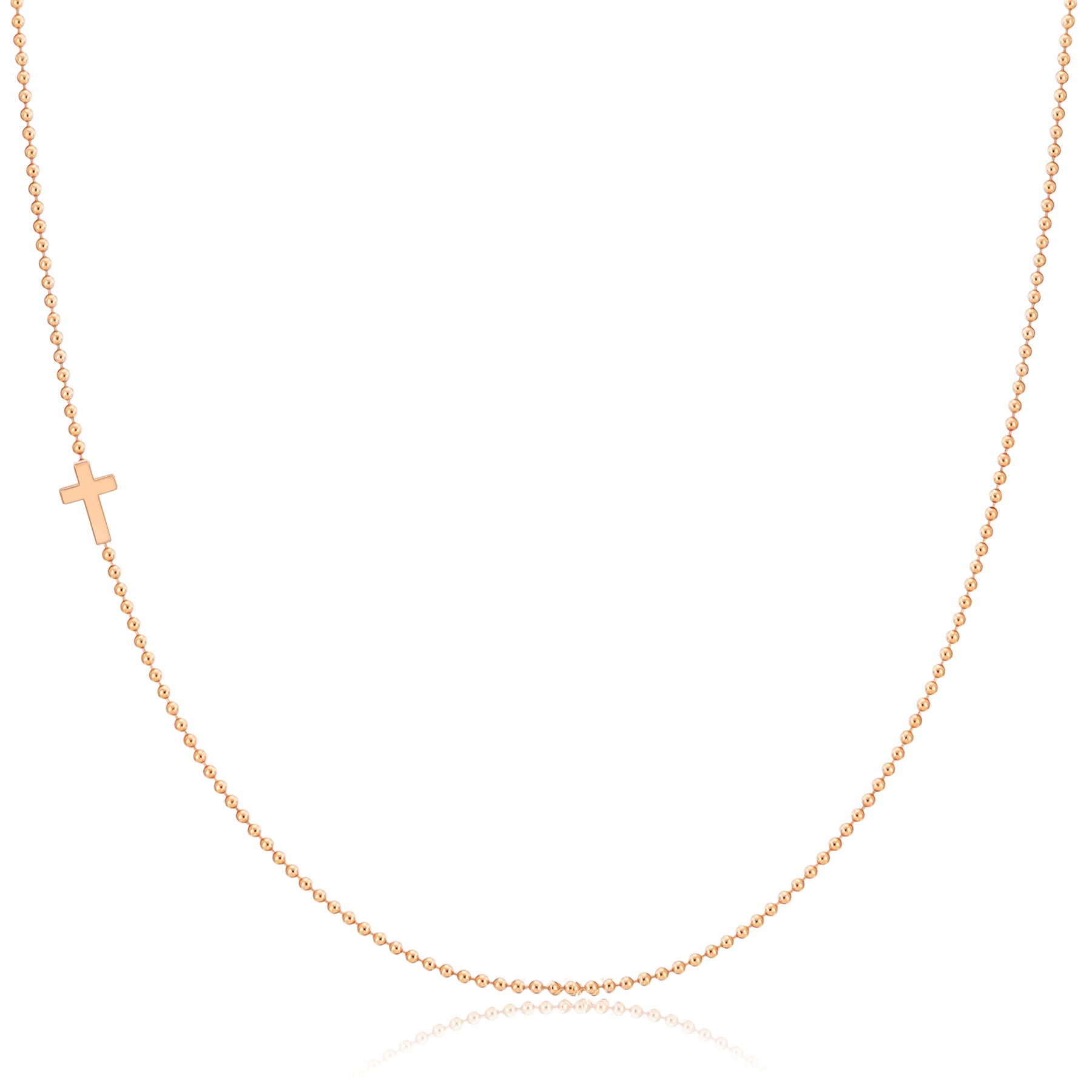 14K GOLD ASYMMETRICAL CHARM NECKLACE Cross MayaBrennerUK