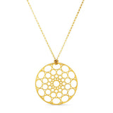 Skylight Necklace in gold vermeil on a white background. 
