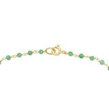 The clasp closure of the Clover Bouquet Necklace on a white background. 