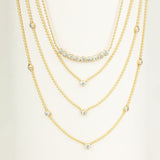 Triple Birthstone Layering Necklace - Rose Gold