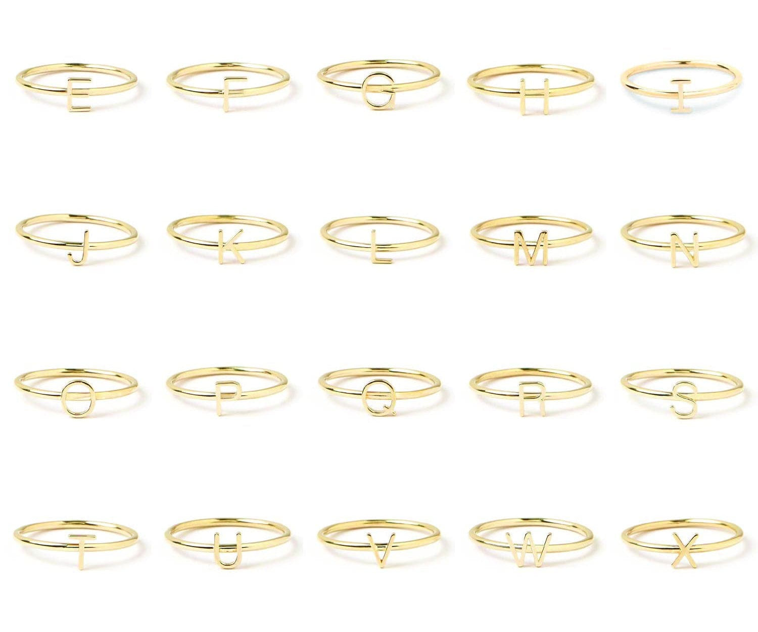 14k gold Letter Ring – MayaBrennerUK