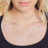 14K Gold Asymmetrical Birthstone Necklace - Emerald (May)