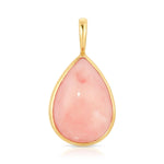 A Pink Opal Tear Drop Charm on a white background. 