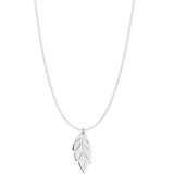 A 20th Anniversary Leaf Pendant - Platinum on a white background. 