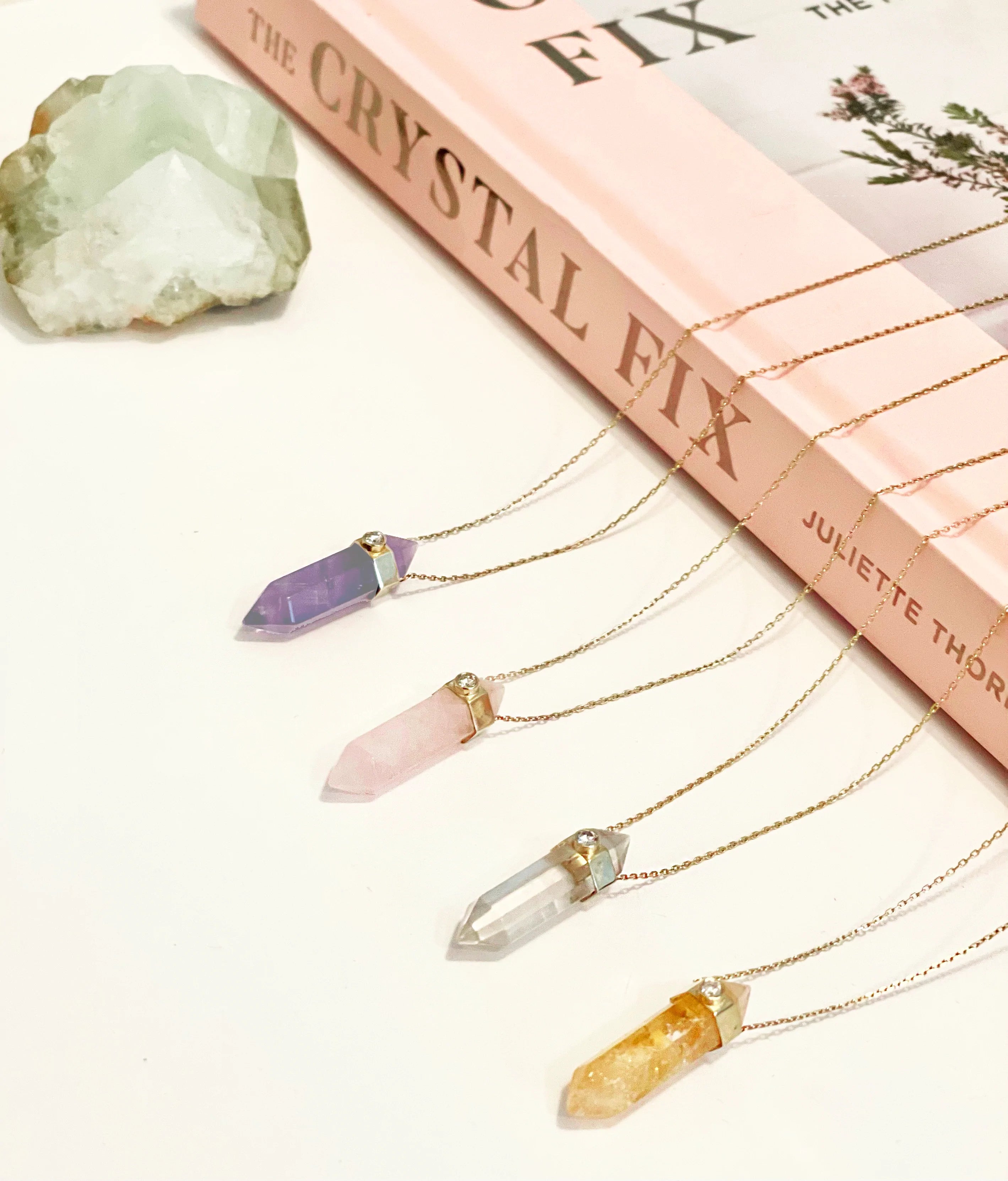 Crystal Necklace, Healing Crystal Jewelry, Geo Stone Necklace - Etsy UK