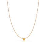 A Single Birthstone Layering Necklace - Rose Gold in Citrine on a white background.