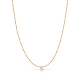 A Single Birthstone Layering Necklace - Rose Gold in Moonstone on a white background.