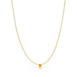 A Single Birthstone Layering Necklace - Yellow Gold in Citrine - November on a white background.