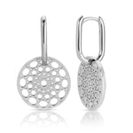 Skylight Hoops in sterling silver on a white background.