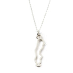 A Sweden pendant necklace in sterling silver on a white background.