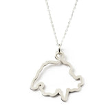 A Switzerland pendant necklace in sterling silver on a white background.